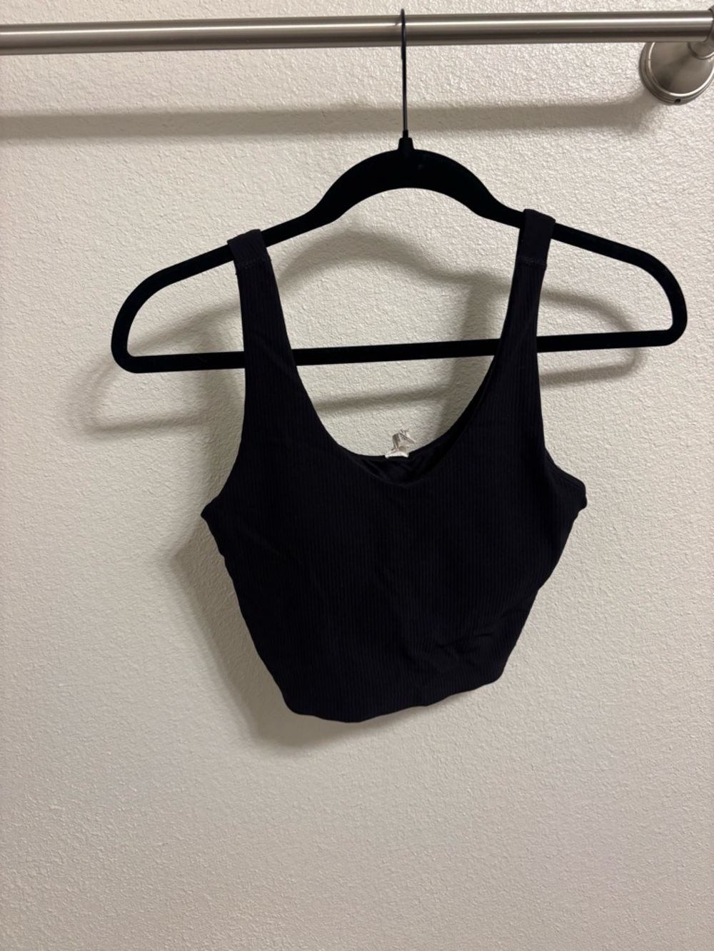 90 Degree By Reflex Black Ribbed Cropped Tank